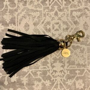 Vince Camuto Purse Tassel Charm Accessory | Black Leather